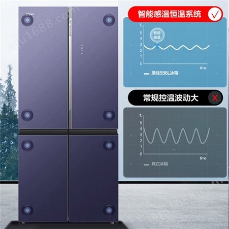 康佳 555升变频一级能效十字对开门冰箱 风冷无霜 BCD-555WD4EBVP