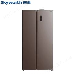 Skyworth创维高效无霜风道系统纤薄机身双门冰箱 典雅棕