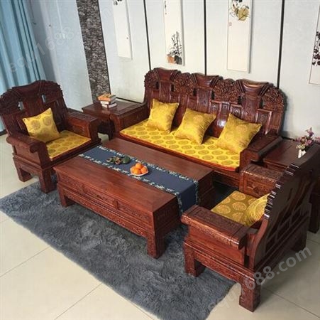 老榆木家具沙发定做  客厅实木古典沙发尺寸  仿古新中式沙 发