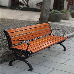 甲冠体育设施户外防腐木公园休闲椅 1.5米社区广场带靠背休息椅