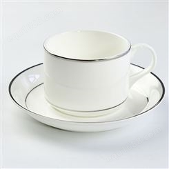 骨瓷咖啡杯碟定制 创意金边咖啡杯 陶瓷咖啡具套装