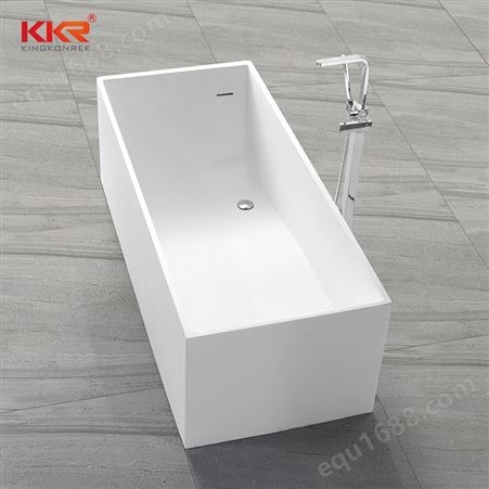 KingKonre人造石力浴缸 独立式按摩浴缸 双人三裙边恒温浴缸浴池