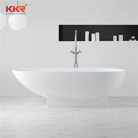 KKR 直供 特色民宿酒店浴缸 北欧 纯白色 亚克力人造石浴缸