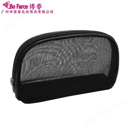 外贸黑色网纱化妆包韩版透明网袋沙滩包收纳包三件套子母便携包