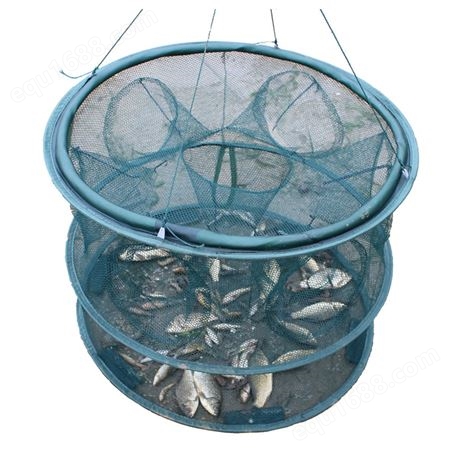 渔具用品工具抓鱼笼折叠渔网捕鱼网龙虾笼子扑鱼手抛网小鱼网圆形