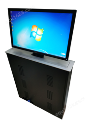 多功能会议室22寸液晶屏升降器黑色面板桌面可升降显示屏23寸定制