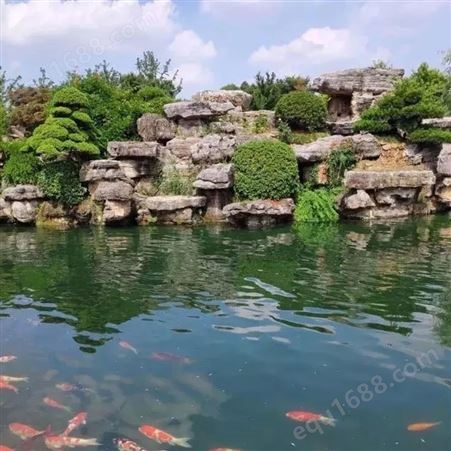 锦里池假山流水 景观石喷泉鱼池造景摆件设计施工