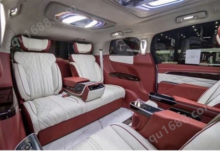 别克GL8653T升级埃尔法款红白 航空座椅 商务车内饰改装