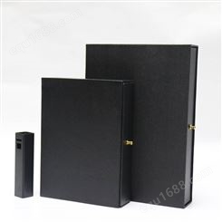 黑色精美书本包装盒设计印刷| 高档皮革笔记本包装盒定制工厂