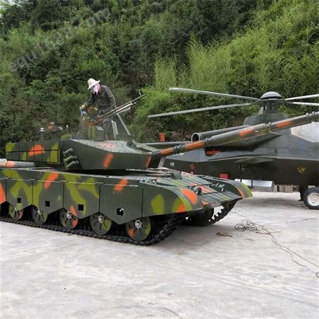 仿真可载人道具可开动铁艺1比1摆件室外 军事坦克飞机直升机模型