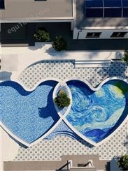伊贝莎大型户外民宿梵高星空游泳池钢结构拼装泳池设计整套输出
