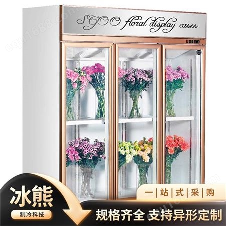鲜花柜定做 花卉保鲜柜花束展示柜立式风冷冰柜 冰熊