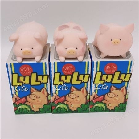 车载网红植绒LuLu猪盲盒手办潮玩少女桌面摆件可爱罐头小猪露露猪