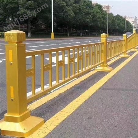 黄金莲花护栏市政道路防撞隔离栏交通安全镀锌金色栏杆