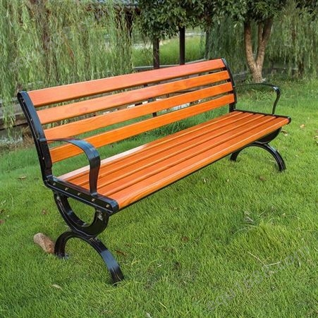 公园椅户外长椅带靠背庭院休闲椅支持定制不锈钢防腐木长条凳