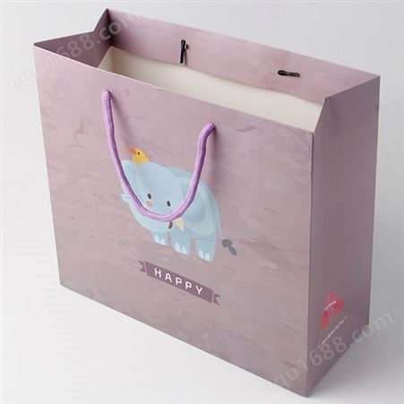 白卡折叠创意纸袋定制logo服装广告购物彩色礼品手提包装袋印刷