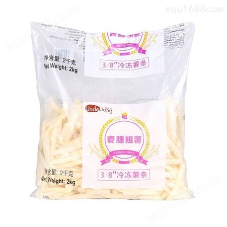 重庆快餐小吃原料 3/8粗薯条 香脆土豆条 商用休闲美食 麦穗粗薯条 2kg*6袋