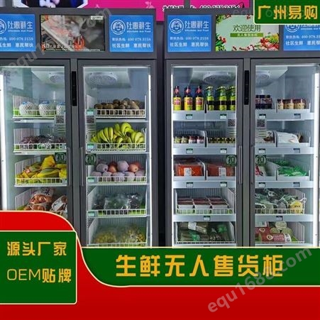无人智能生鲜柜饮料零食 社区智能无人生鲜自动售货机 无人生鲜柜 社区生鲜自提柜 广州易购