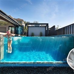 谷翼设计定制亚克力材质无边际泳池工程安装 别墅酒店游泳池